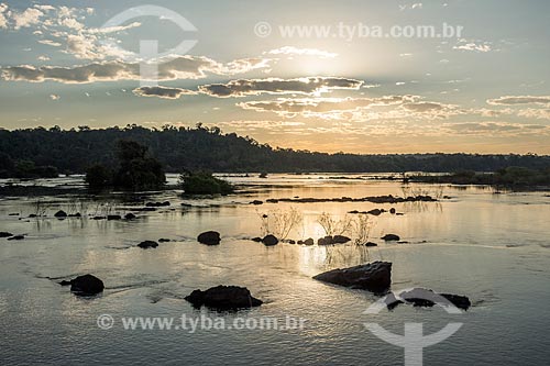  View of the sunset from Iguassu River - Iguassu National Park  - Foz do Iguacu city - Parana state (PR) - Brazil