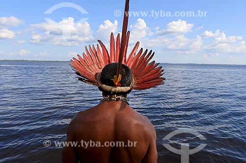  Detail of cacique Hermano Prado Godinho from Tatuyo tribe - Negro River  - Manaus city - Amazonas state (AM) - Brazil