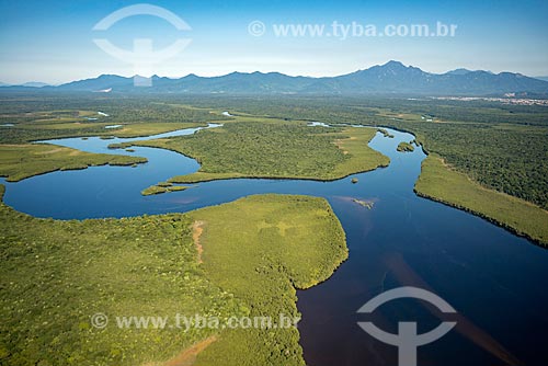 Aerial photo of snippet of the Garaguacu River  - Paranagua city - Parana state (PR) - Brazil