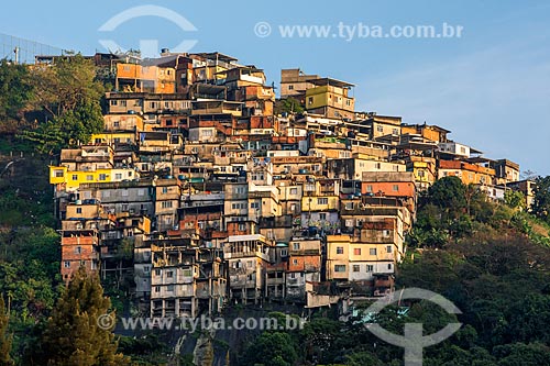  General view of the Morro dos Prazeres slum during the dawn  - Rio de Janeiro city - Rio de Janeiro state (RJ) - Brazil