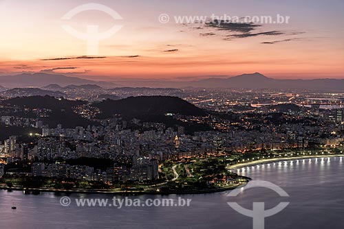  View of nightfall - Botafogo Bay from Sugar Loaf  - Rio de Janeiro city - Rio de Janeiro state (RJ) - Brazil
