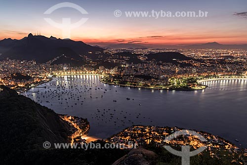  View of nightfall - Botafogo Bay from Sugar Loaf  - Rio de Janeiro city - Rio de Janeiro state (RJ) - Brazil