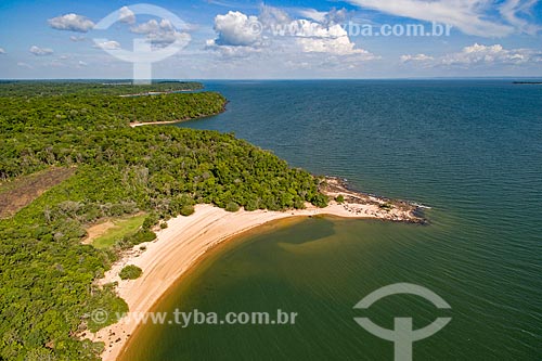  Aerial photo of the meeting of waters of Arapiuns River and Tapajos River  - Santarem city - Para state (PA) - Brazil