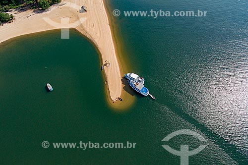  Aerial photo of the river beach of Arapiuns River  - Santarem city - Para state (PA) - Brazil