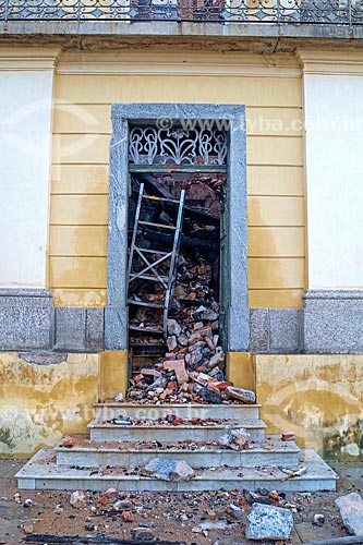  Detail of the National Museum - old Sao Cristovao Palace - after the fire of great proportions that destroyed almost the whole of the historical collection  - Rio de Janeiro city - Rio de Janeiro state (RJ) - Brazil