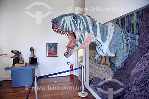  Replica of dinosaur on exhibit - National Museum - old Sao Cristovao Palace  - Rio de Janeiro city - Rio de Janeiro state (RJ) - Brazil