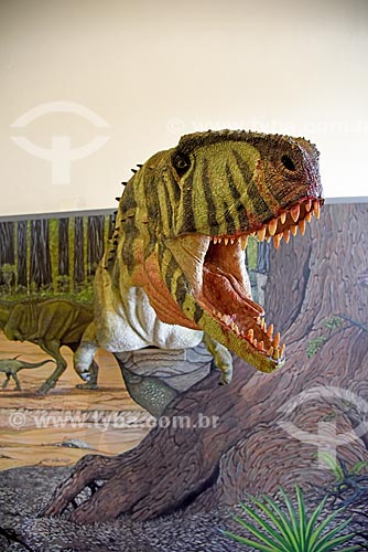  Replica of dinosaur on exhibit - National Museum - old Sao Cristovao Palace  - Rio de Janeiro city - Rio de Janeiro state (RJ) - Brazil