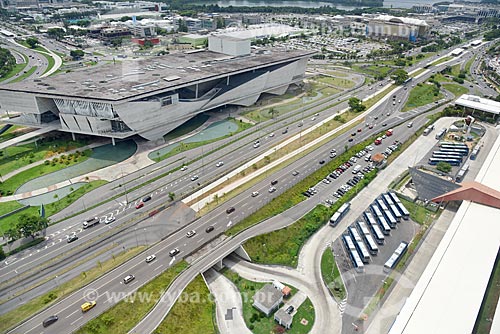  Aerial photo of the Arts City - old Music City - with the Alvorada Bus Station to the right  - Rio de Janeiro city - Rio de Janeiro state (RJ) - Brazil