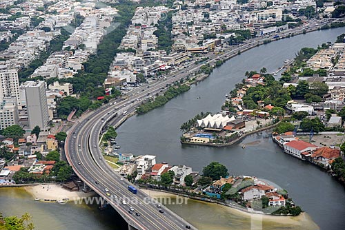  Aerial photo of the Minister Ivan Lins Avenue with the Joatinga Canal  - Rio de Janeiro city - Rio de Janeiro state (RJ) - Brazil