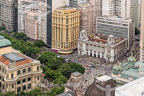  Top view of the National library - to the left - with the Bar Amarelinho and the Pedro Ernesto Palace (1923) - headquarters of Municipal Chamber of Rio de Janeiro city - to the right  - Rio de Janeiro city - Rio de Janeiro state (RJ) - Brazil