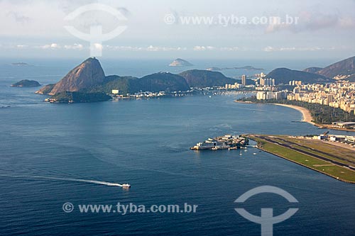  Aerial photo of the Santos Dumont Airport (1936) with the Sugarloaf in the background  - Rio de Janeiro city - Rio de Janeiro state (RJ) - Brazil