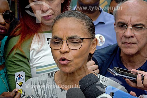  Marina Silva presidential candidate for the Sustainability Party (REDE) during interview near to Jeans Mall  - Sao Joao de Meriti city - Rio de Janeiro state (RJ) - Brazil