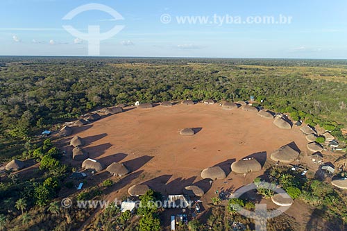  Picture taken with drone of the Aiha village of the Kalapalo tribe - INCREASE OF 100% OF THE VALUE OF TABLE  - Querencia city - Mato Grosso state (MT) - Brazil