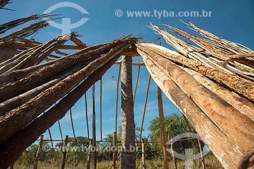  Detail of hut cover with thatch - Aiha village of the Kalapalo tribe - INCREASE OF 100% OF THE VALUE OF TABLE  - Querencia city - Mato Grosso state (MT) - Brazil