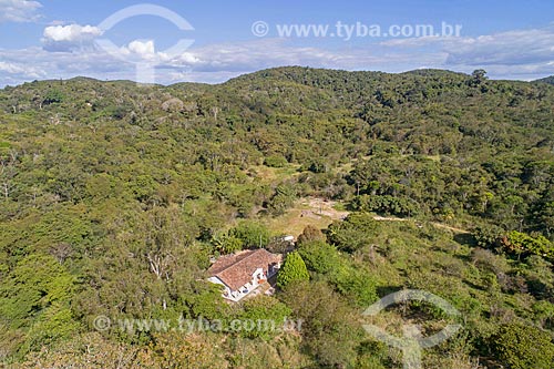  Picture taken with drone of the headquarters of the Batalha Farm - Baturite Mountain Range Environmental Protection Area  - Guaramiranga city - Ceara state (CE) - Brazil