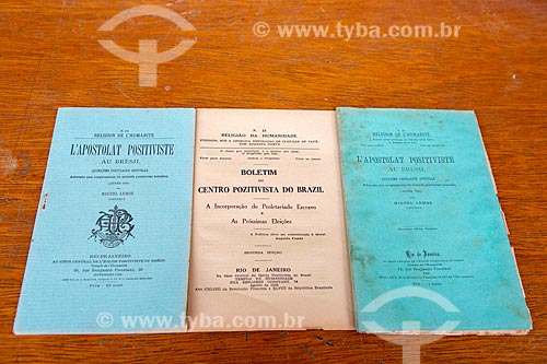  Detail of Brazilian positivist movement publications - Positivist Church of Brazil (1897) - also known as Temple of Humanity  - Rio de Janeiro city - Rio de Janeiro state (RJ) - Brazil