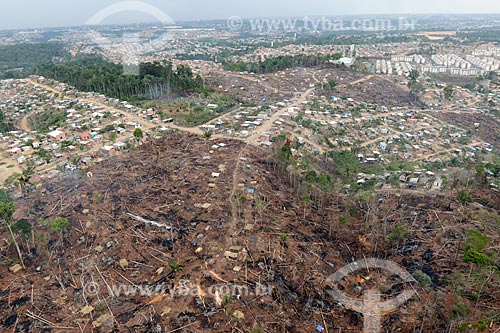  Aerial photo of the deforested area to invasion in Manaus city  - Manaus city - Amazonas state (AM) - Brazil