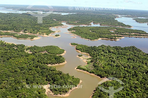  Aerial photo of the Manacapuru River during the ebb season  - Amazonas state (AM) - Brazil