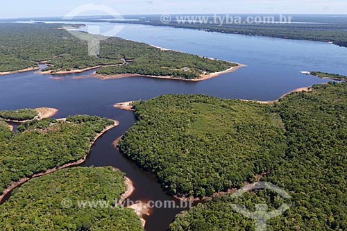  Aerial photo of the Negro River near to Anavilhanas National Park  - Manaus city - Amazonas state (AM) - Brazil