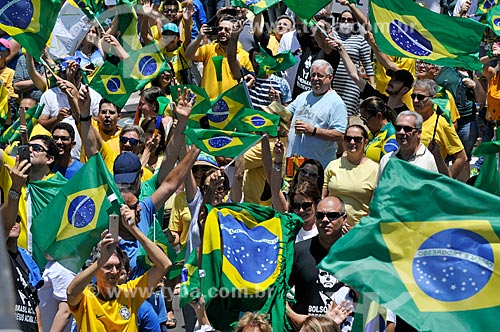  Demonstration in support of the candidate for the presidency Jair Bolsonaro  - Sao Jose do Rio Preto city - Sao Paulo state (SP) - Brazil