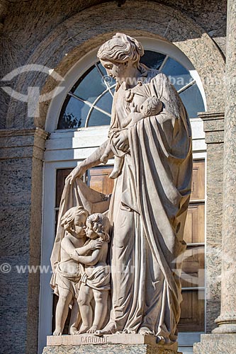  Detail of Statue of Charity opposite to building of Praia Vermelha Campus of the Federal University of Rio de Janeiro  - Rio de Janeiro city - Rio de Janeiro state (RJ) - Brazil