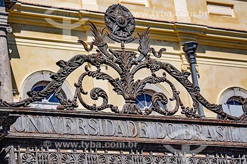  Detail of iron gate of the Praia Vermelha Campus of the Federal University of Rio de Janeiro - old University of Brazil  - Rio de Janeiro city - Rio de Janeiro state (RJ) - Brazil