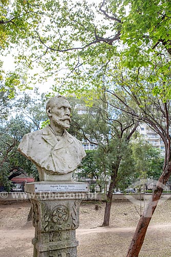  Detail of bust of Auguste François Glaziou - architect and landscaper who designed the gardens of the old Sao Cristovao Palace - Quinta da Boa Vista Park  - Rio de Janeiro city - Rio de Janeiro state (RJ) - Brazil