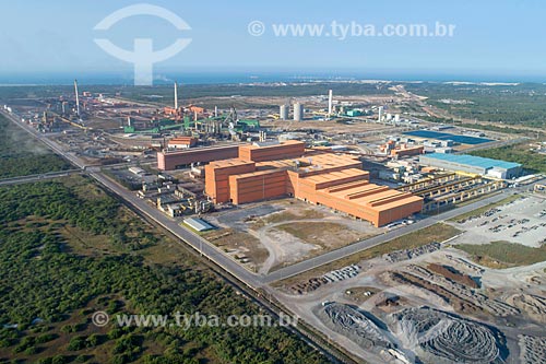  Picture taken with drone of the Pecem Steel company - part of the Pecem Industrial and Port Complex  - Sao Goncalo do Amarante city - Ceara state (CE) - Brazil