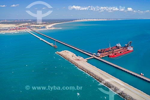  Picture taken with drone of the Port Terminal of Pecem - part of the Pecem Industrial and Port Complex  - Sao Goncalo do Amarante city - Ceara state (CE) - Brazil