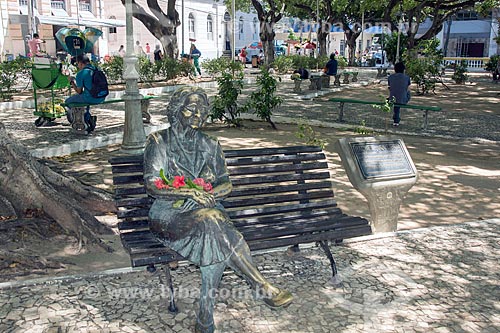  Statue of Rachel de Queiroz - General Tiburcio Square - also known as Lions Square  - Fortaleza city - Ceara state (CE) - Brazil