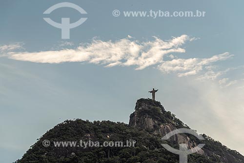  View of Christ the Redeemer from Cosme Velho neighborhood during the sunset  - Rio de Janeiro city - Rio de Janeiro state (RJ) - Brazil