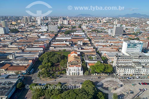  Picture taken with drone of the Jose de Alencar Theater (1910) with buildings from the city center of Fortaleza  - Fortaleza city - Ceara state (CE) - Brazil