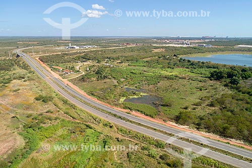  Picture taken with drone of the snippet of the CE-065 highway  - Caucaia city - Ceara state (CE) - Brazil
