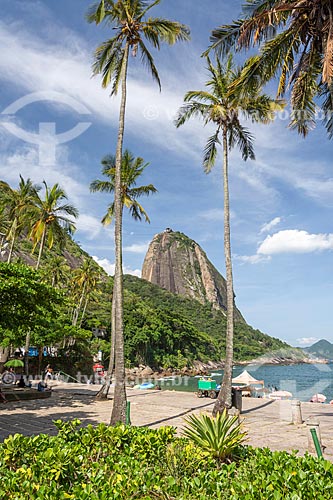  View of the Vermelha Beach (Red Beach) waterfront with the Sugarloaf in the background  - Rio de Janeiro city - Rio de Janeiro state (RJ) - Brazil