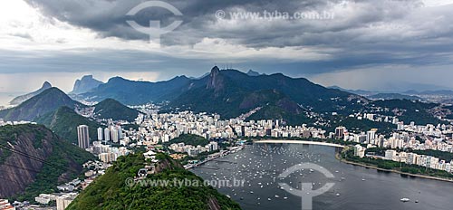  View of Botafogo Bay from the Sugarloaf mirante with the Christ the Redeemer in the background  - Rio de Janeiro city - Rio de Janeiro state (RJ) - Brazil