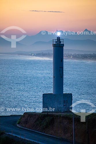  View of the Ponta Negra Lighthouse during the sunset  - Marica city - Rio de Janeiro state (RJ) - Brazil