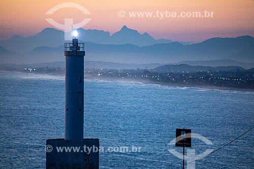  View of the Ponta Negra Lighthouse during the sunset  - Marica city - Rio de Janeiro state (RJ) - Brazil