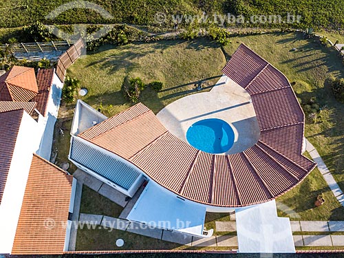  Picture taken with drone of the Darcy Ribeiro House - designed by Oscar Niemeyer  - Marica city - Rio de Janeiro state (RJ) - Brazil