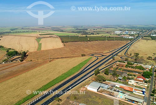  Picture taken with drone of the Nemesio Cadetti Highway (SP-333)  - Taquaritinga city - Sao Paulo state (SP) - Brazil