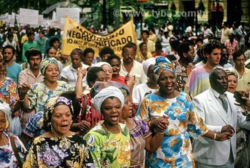  Demonstration to the 100th anniversary of the Abolition of Slavery  - Sao Paulo city - Sao Paulo state (SP) - Brazil