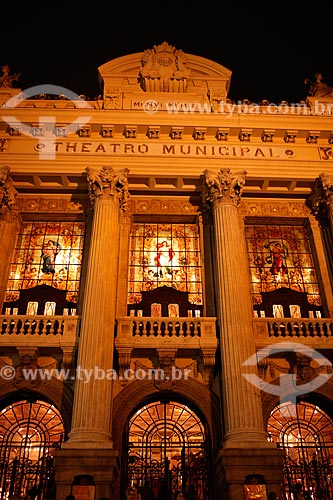  Facade of the Municipal Theater of Rio de Janeiro (1909) at night  - Rio de Janeiro city - Rio de Janeiro state (RJ) - Brazil