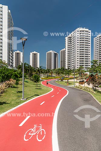  Bike lane - Pura Island Village of Athletes - Residential Condominium where athletes stayed during the Olympic Games - Rio 2016  - Rio de Janeiro city - Rio de Janeiro state (RJ) - Brazil