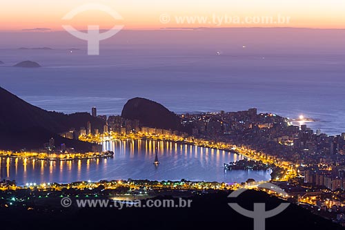  View of Rodrigo de Freitas Lagoon from the Rock of Proa (Rock of Prow) during the dawn  - Rio de Janeiro city - Rio de Janeiro state (RJ) - Brazil