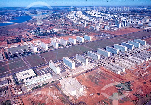  Aerial photo of the Esplanade of Ministries during the construction of Brasilia  - Brasilia city - Distrito Federal (Federal District) (DF) - Brazil