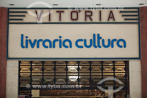  Detail of facade of the Cultura Bookstore - old Cine Vitoria building  - Rio de Janeiro city - Rio de Janeiro state (RJ) - Brazil