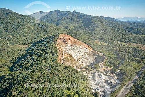  Aerial photo of the Ecomix Concret cement factory near to Saint-Hilaire/Lange National Park  - Matinhos city - Parana state (PR) - Brazil