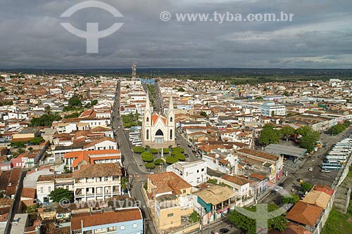  Picture taken with drone of the Matriz Church of Saint Anthony (1718)  - Propria city - Sergipe state (SE) - Brazil