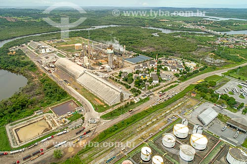  Picture taken with drone of the Petrobras Nitrogen Fertilizer factory with the Sergipe River in the background  - Riachuelo city - Sergipe state (SE) - Brazil