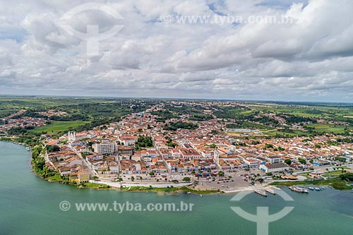  Picture taken with drone of the Penedo city historic center  - Penedo city - Alagoas state (AL) - Brazil