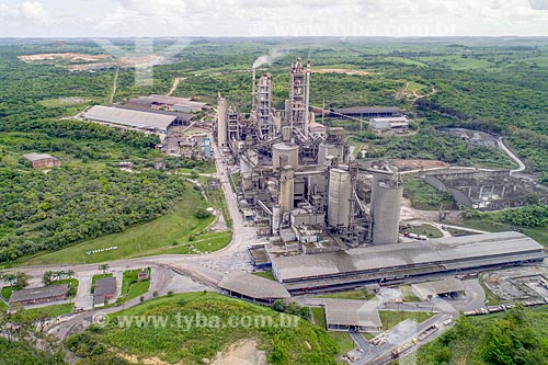  Picture taken with drone of the Votorantim Group cement factory  - Laranjeiras city - Sergipe state (SE) - Brazil